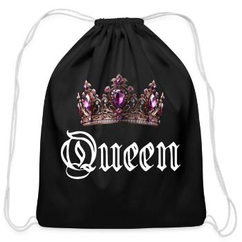 Queen - Cotton Drawstring Bag - black - Front