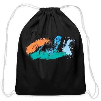 Creat your own Rythme - Cotton Drawstring Bag - black - Front