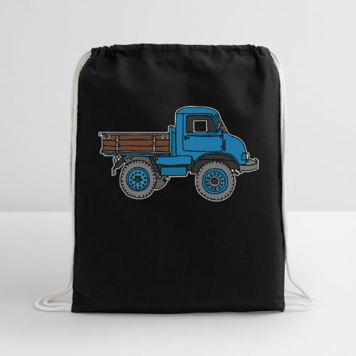 Blue off-road truck - Cotton Drawstring Bag
