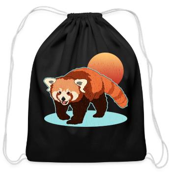 Red Pandas Lover Red Panda - Cotton Drawstring Bag - black - Front