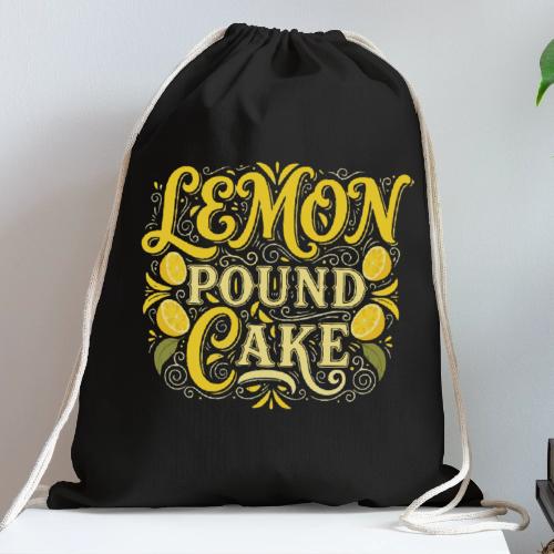 Lemon Pound Cake Vintage Flourish - Cotton Drawstring Bag