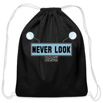 Never Look Back with Mirrors - Cotton Drawstring Bag - black - Front
