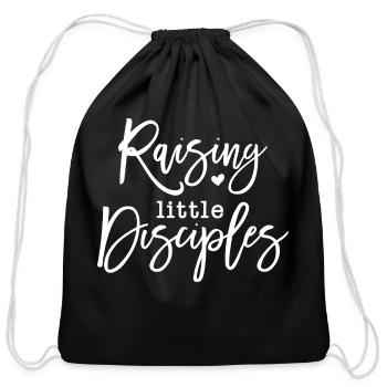 Raising Little Disciples - Cotton Drawstring Bag - black - Front