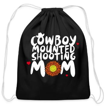 Cow Mounted Shooting Mom For - Cotton Drawstring Bag - black - Front