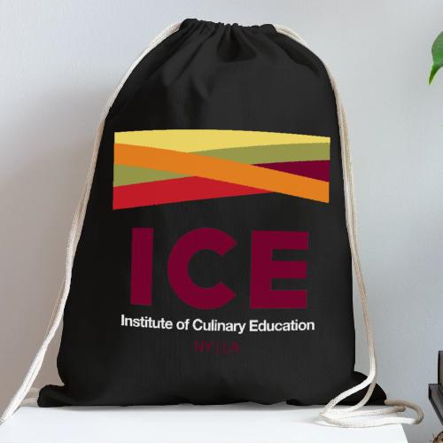 ICE Logo - White Font - Cotton Drawstring Bag