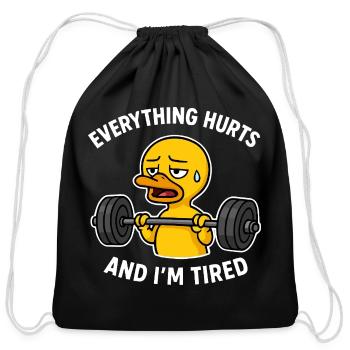Relatable Sad Duck Fitness Design - Cotton Drawstring Bag - black - Front
