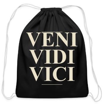 Veni Vidi Vici Latin Stack Tee - Cotton Drawstring Bag - black - Front