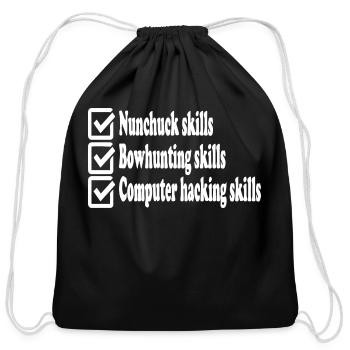Napoleon Dynamite Skills - Cotton Drawstring Bag - black - Front