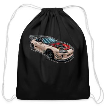 Toyota supra mk4 - Cotton Drawstring Bag - black - Front