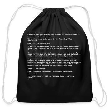 Developers Programmers Blue Screen Of Death Bsod - Cotton Drawstring Bag - black - Front