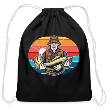 The Best Catch In The Day - Cotton Drawstring Bag - black - Front