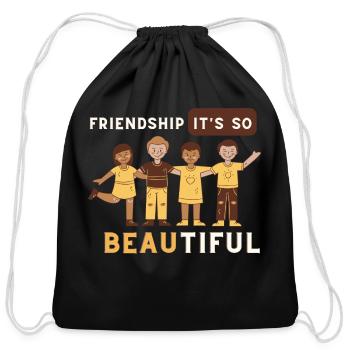 Friendship its so beautiful green - Cotton Drawstring Bag - black - Front