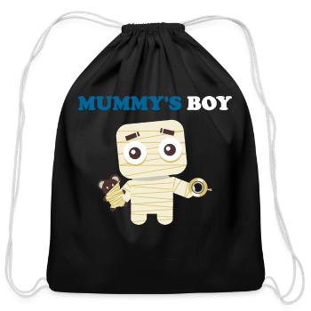 Mummy Boy - Cotton Drawstring Bag - black - Front