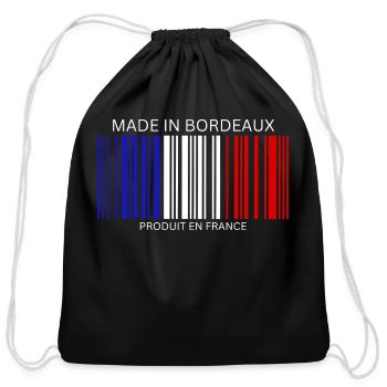 Bordeaux Barcode France Flag for French People - Cotton Drawstring Bag - black - Front