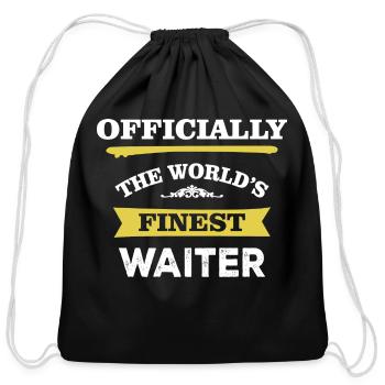 The World's Finest Waiter - Cotton Drawstring Bag - black - Front