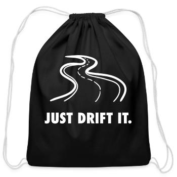 Just drift it - Cotton Drawstring Bag - black - Front