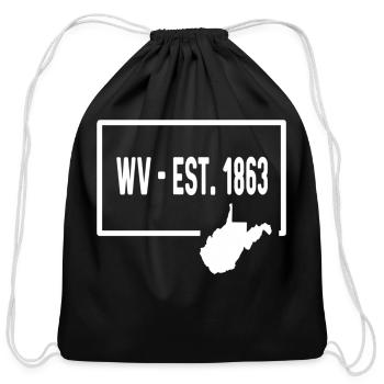 West Virginia Wv - Home Hometown Vacation Travel - Cotton Drawstring Bag - black - Front