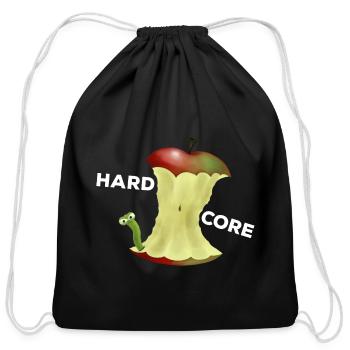 Apple core worm hard core - Cotton Drawstring Bag - black - Front
