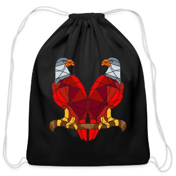 Two colorful eagles mirrored - Cotton Drawstring Bag - black - Front