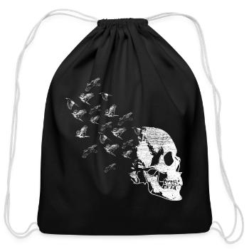 Raven odin birds - Cotton Drawstring Bag - black - Front