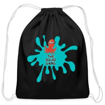 SquidGang merch - Cotton Drawstring Bag - black - Front