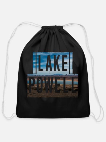 Lake Powell - Cotton Drawstring Bag - black