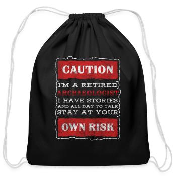 Archaeologist Culture Treasure - Cotton Drawstring Bag - black - Front