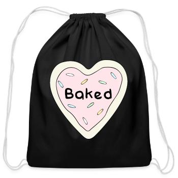 Baking Cookies - Cotton Drawstring Bag - black - Front