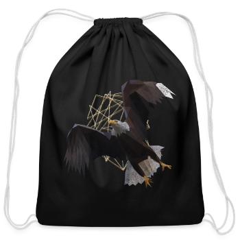 Art Low Poly Art - Cotton Drawstring Bag - black - Front