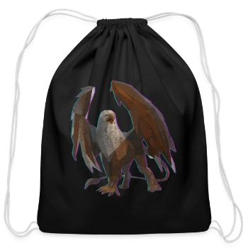 Polygon Low Poly - Cotton Drawstring Bag - black - Front