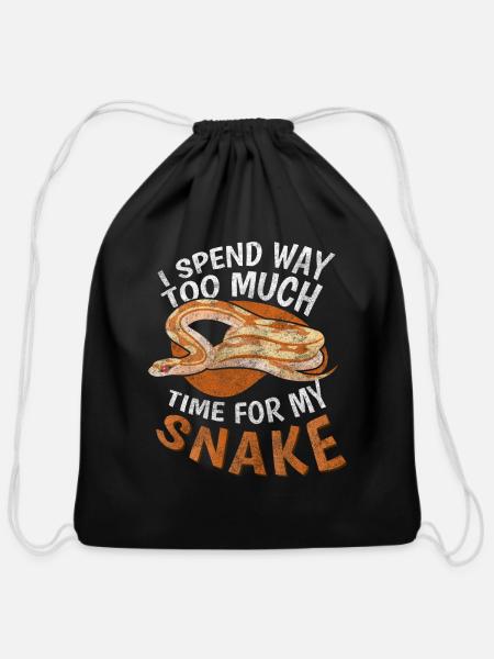 Snake Lizards Cobra Venomous Snake - Cotton Drawstring Bag - black