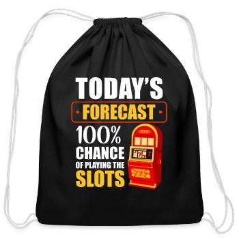 Casino Machine - Cotton Drawstring Bag - black - Front