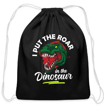 Dino Triceratops Dinos Fossil - Cotton Drawstring Bag - black - Front