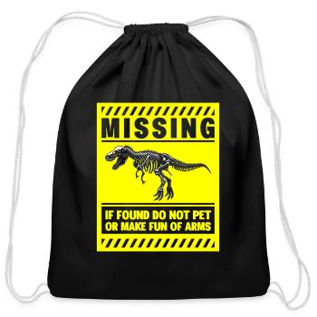 Dino Stegosaurus Herbivore - Cotton Drawstring Bag - black - Front