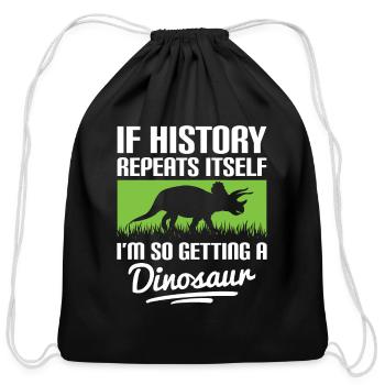 Prehistoric Times Triceratops Carnivores - Cotton Drawstring Bag - black - Front