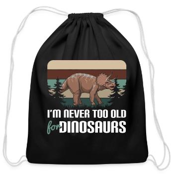 Prehistoric Times Carnivores Herbivore - Cotton Drawstring Bag - black - Front