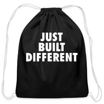 Just Built Different - Cotton Drawstring Bag - black - Front