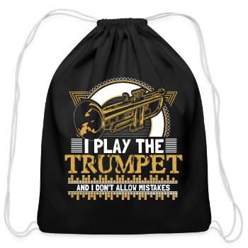 Trumpet Instrument Musician Gift Idea - Cotton Drawstring Bag - black - Front