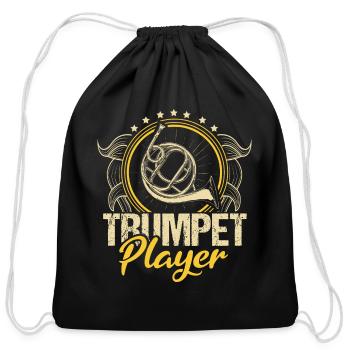 Trumpet Wind Instrument Brass Band Gift - Cotton Drawstring Bag - black - Front