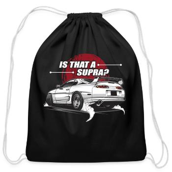 Toyota Supra 2jz - Cotton Drawstring Bag - black - Front