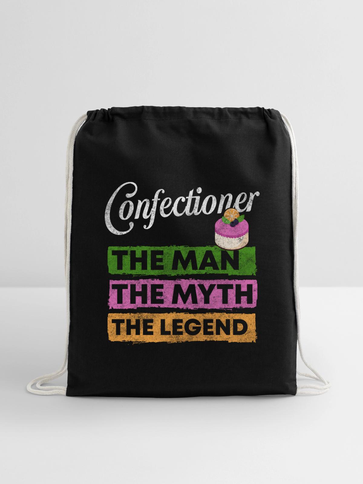 Confectioner Baker Sweets - Cotton Drawstring Bag - black - Front