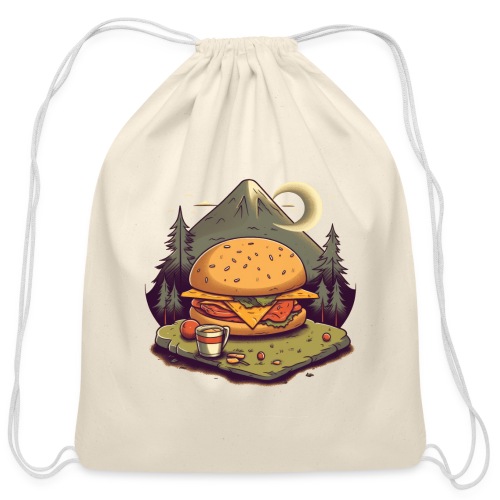 Cheeseburger Campout - Cotton Drawstring Bag