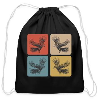 Raven Design - Cotton Drawstring Bag - black - Front