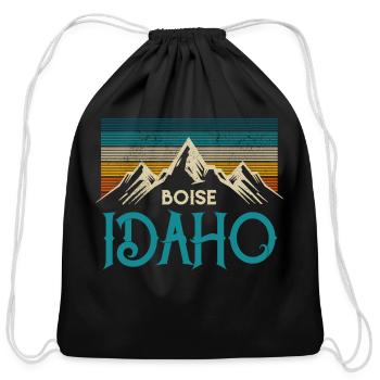 Boise Idaho Mountains - Cotton Drawstring Bag - black - Front