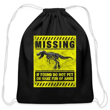 Dino Prehistoric Velociraptor Dinosaurs - Cotton Drawstring Bag - black - Front
