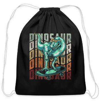 Dinosaur Prehistoric Velociraptor Children - Cotton Drawstring Bag - black - Front