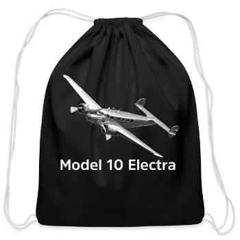 Lockheed Model 10 Electra Aircraft - Cotton Drawstring Bag - black - Front