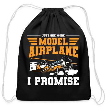 Model Flight Remote Control - Cotton Drawstring Bag - black - Front
