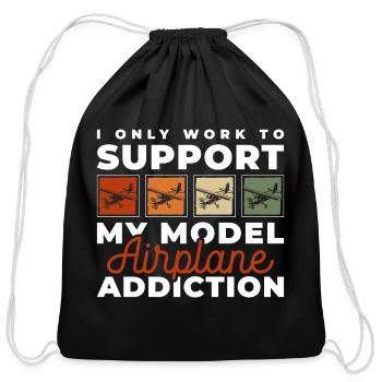 Model Maker Flying Remote Control - Cotton Drawstring Bag - black - Front