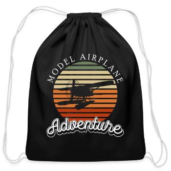 Model Flight Hobby Pilot Aviator - Cotton Drawstring Bag - black - Front